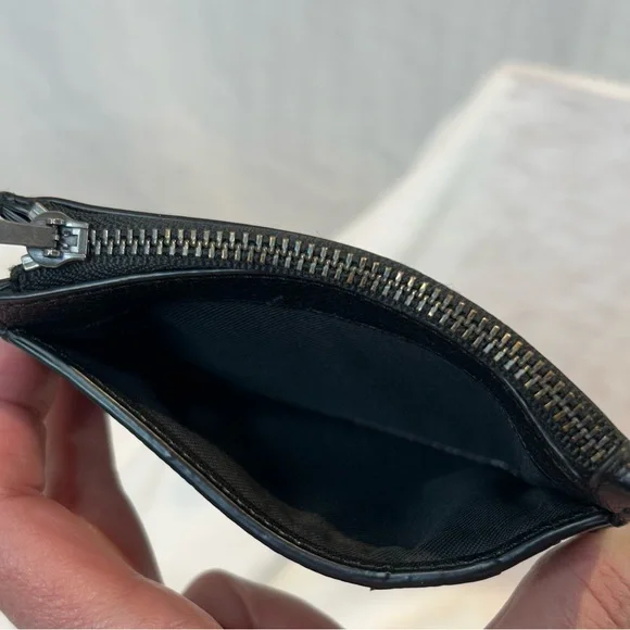 Coach Black Leather Zip Card Case Wallet - Picture 8 of 12